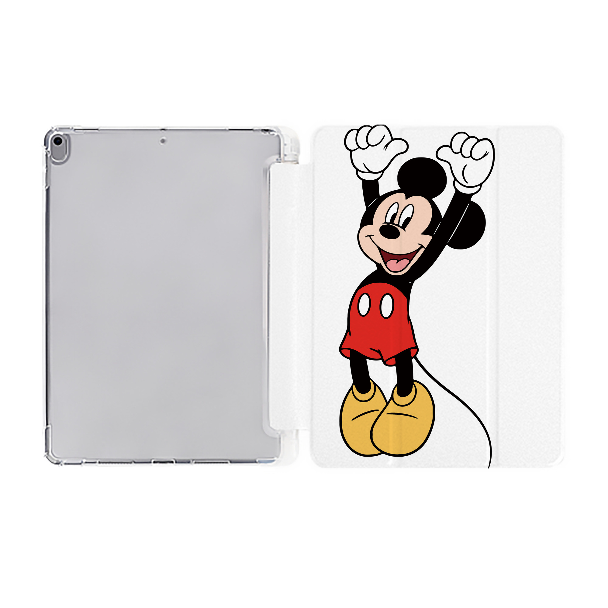 （画像用） ミッキーマウス Mickey Mouse IPad ケース ペン収納付き 三つ折りスタンド PUレザー×シリコン 対応機種9.5/10.5/10.9インチ